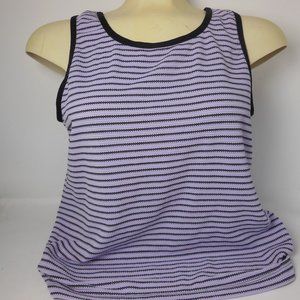 Women's Tail Tech Tennis/Golf Tank Top MED Lavender black striped, preowned